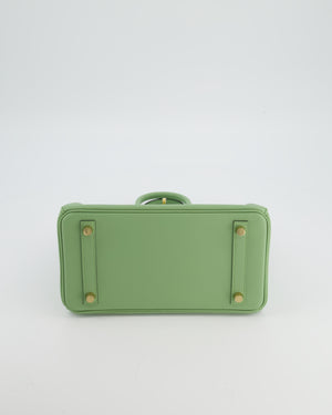 *HOT COLOUR* Hermès Birkin 25 Retourne Bag in Vert Criquet Swift Leather with Gold Hardware