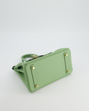 *HOT COLOUR* Hermès Birkin 25 Retourne Bag in Vert Criquet Swift Leather with Gold Hardware
