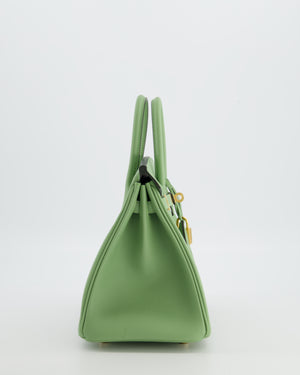 *HOT COLOUR* Hermès Birkin 25 Retourne Bag in Vert Criquet Swift Leather with Gold Hardware