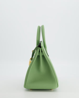 *HOT COLOUR* Hermès Birkin 25 Retourne Bag in Vert Criquet Swift Leather with Gold Hardware
