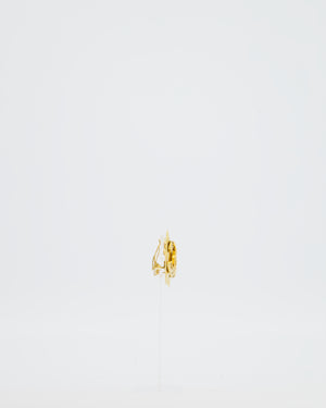 Chanel 94P Vintage Gold Medallion Clip On Earrings with CC Logo Detail