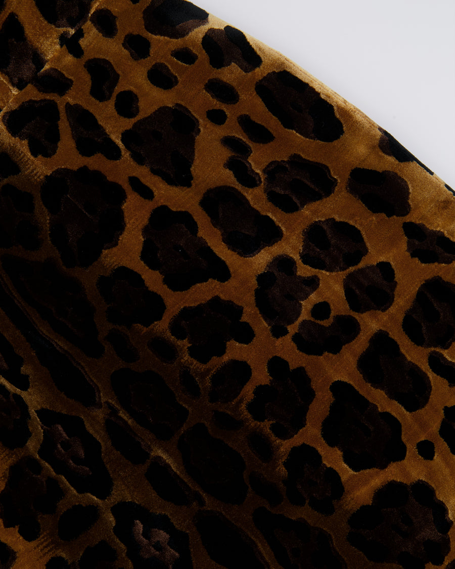 Dolce & Gabbana Brown Leopard Print Velours Sleeveless Mini Dress Size IT 44 (UK 12)