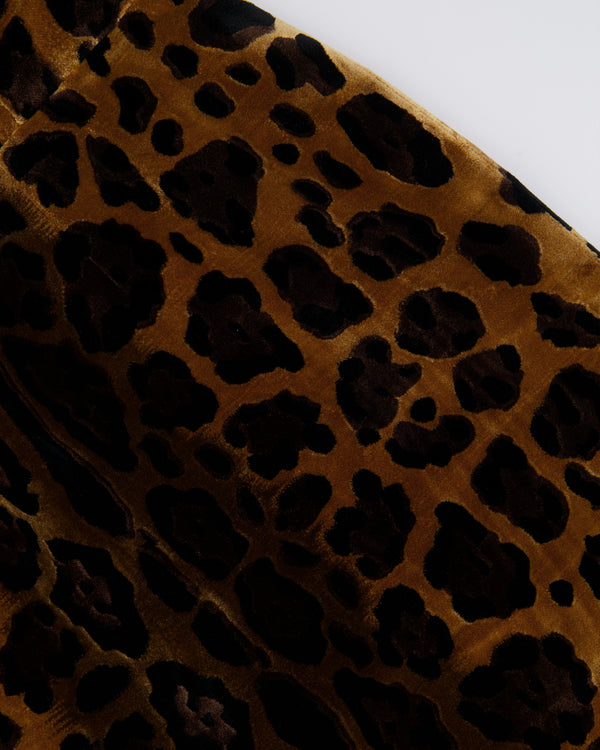 Dolce & Gabbana Brown Leopard Print Velours Sleeveless Mini Dress Size IT 44 (UK 12)