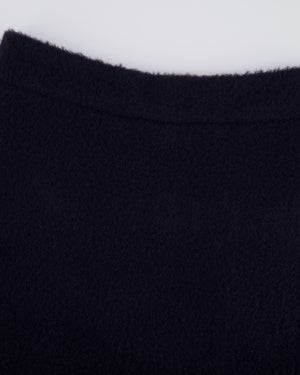 Self Portrait Navy Maxi Skirt with Pearl and Crystal Embellished Button Details Size M (UK 10)