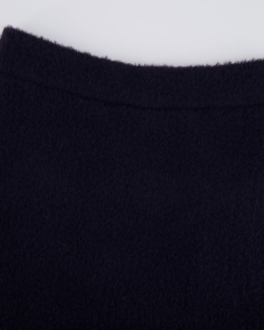 Self Portrait Navy Maxi Skirt with Pearl and Crystal Embellished Button Details Size M (UK 10)