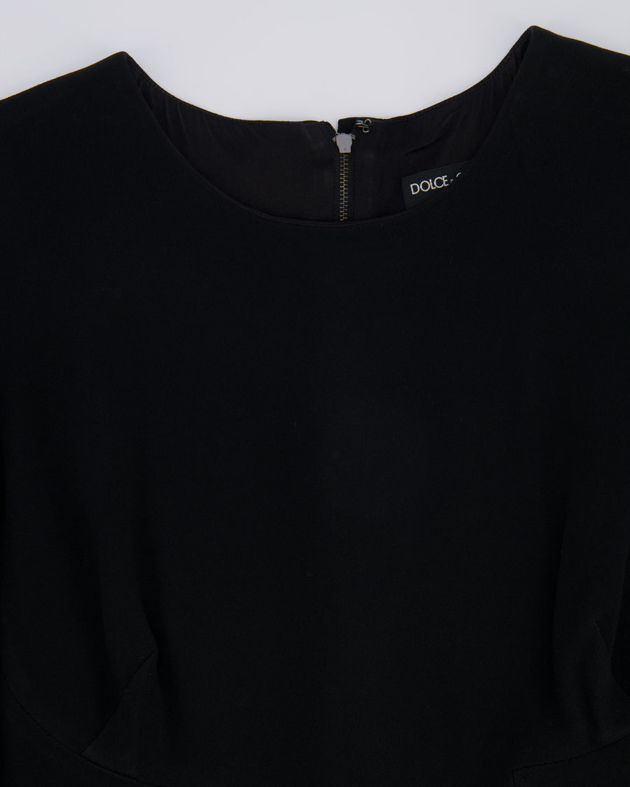 Dolce & Gabbana Black Long-Sleeved Mini Dress Size IT 44 (UK 12)