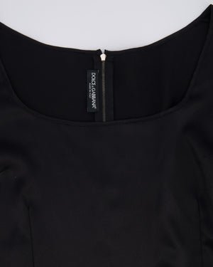 Dolce & Gabbana Black Silk Long-Sleeved Top Size IT 44 (UK 12)