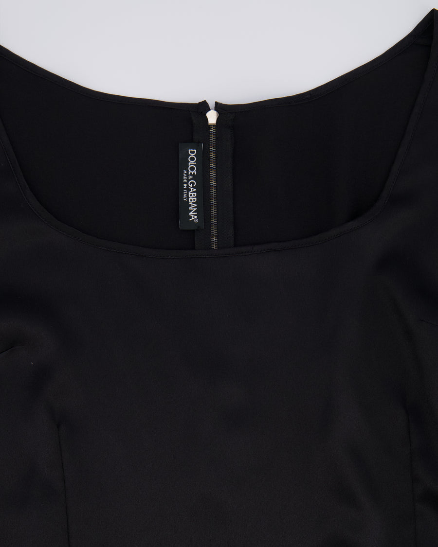 Dolce & Gabbana Black Silk Long-Sleeved Top Size IT 44 (UK 12)