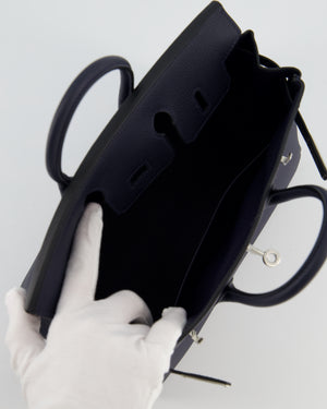 *RARE* Hermès Birkin 25 Retourne Bag in Bleu Nuit Togo Leather with Palladium Hardware