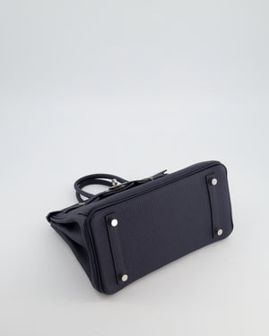 *RARE* Hermès Birkin 25 Retourne Bag in Bleu Nuit Togo Leather with Palladium Hardware