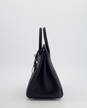 *RARE* Hermès Birkin 25 Retourne Bag in Bleu Nuit Togo Leather with Palladium Hardware
