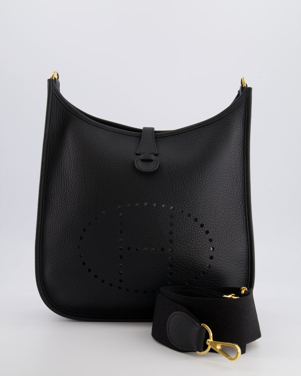 Hermès Evelyne III 29 Bag in Black Taurillon Clemence Leather with Gold Hardware