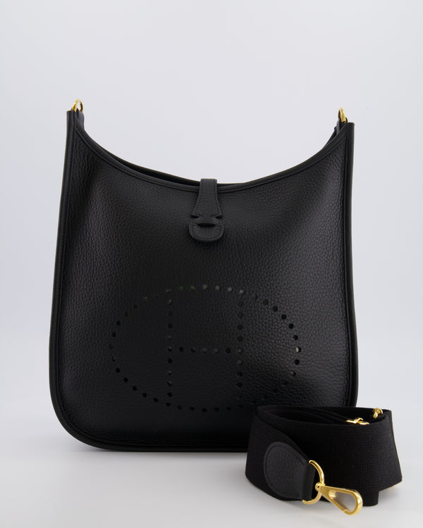 Hermès Evelyne III 29 Bag in Black Taurillon Clemence Leather with Gold Hardware