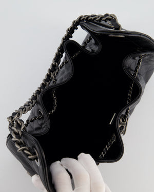 *RARE* Chanel Small 25 Handbag in Black Caviar Leather with Ruthenium Hardware