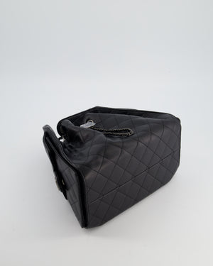 *RARE* Chanel Small 25 Handbag in Black Caviar Leather with Ruthenium Hardware