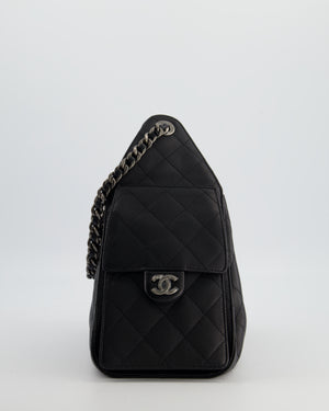 *RARE* Chanel Small 25 Handbag in Black Caviar Leather with Ruthenium Hardware