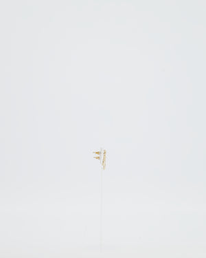 Chanel 21C Champagne Gold Small CC Earrings with Crystal Details