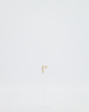 Chanel 21C Champagne Gold Small CC Earrings with Crystal Details