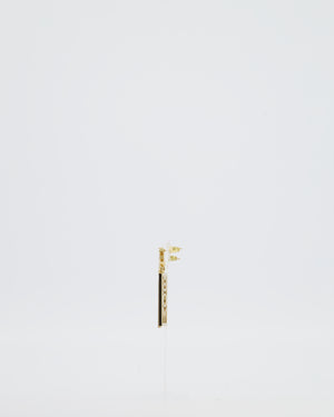 Chanel 22P Gold Crystal CC Earrings Drop BOY Pendant