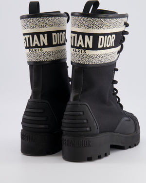 Christian Dior Black D-Major Boots with White Logo Strip Size EU 38 RRP £1,590