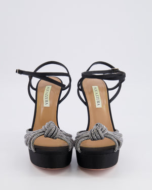 Aquazzura Black Platform Heels with Crystal Embellishments Size EU 38 RRP £1,050