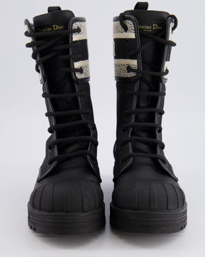 Christian Dior Black D-Major Boots with White Logo Strip Size EU 38 RRP £1,590