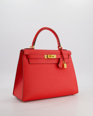 Hermès Kelly 28 Sellier Bag in Rouge De Coeur Epsom Leather with Gold Hardware
