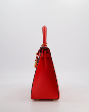 Hermès Kelly 28 Sellier Bag in Rouge De Coeur Epsom Leather with Gold Hardware