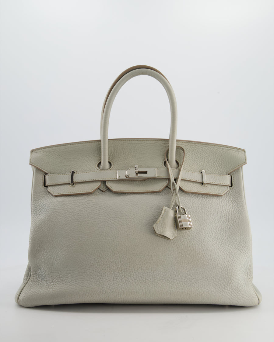 Hermès Birkin 35 Retourne Bag in Gris Perle Togo Leather with Palladium Hardware