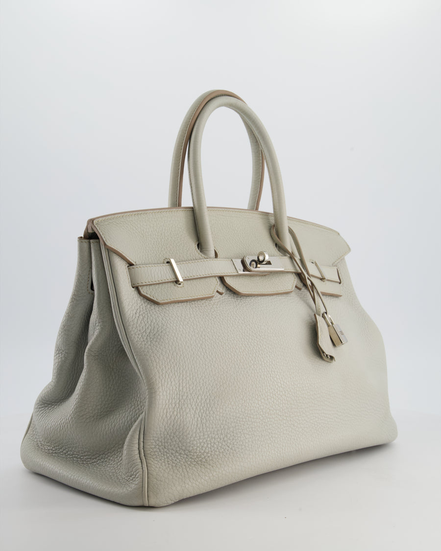 Hermès Birkin 35 Retourne Bag in Gris Perle Togo Leather with Palladium Hardware