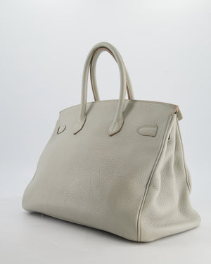 Hermès Birkin 35 Retourne Bag in Gris Perle Togo Leather with Palladium Hardware