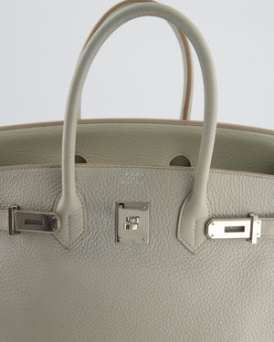 Hermès Birkin 35 Retourne Bag in Gris Perle Togo Leather with Palladium Hardware