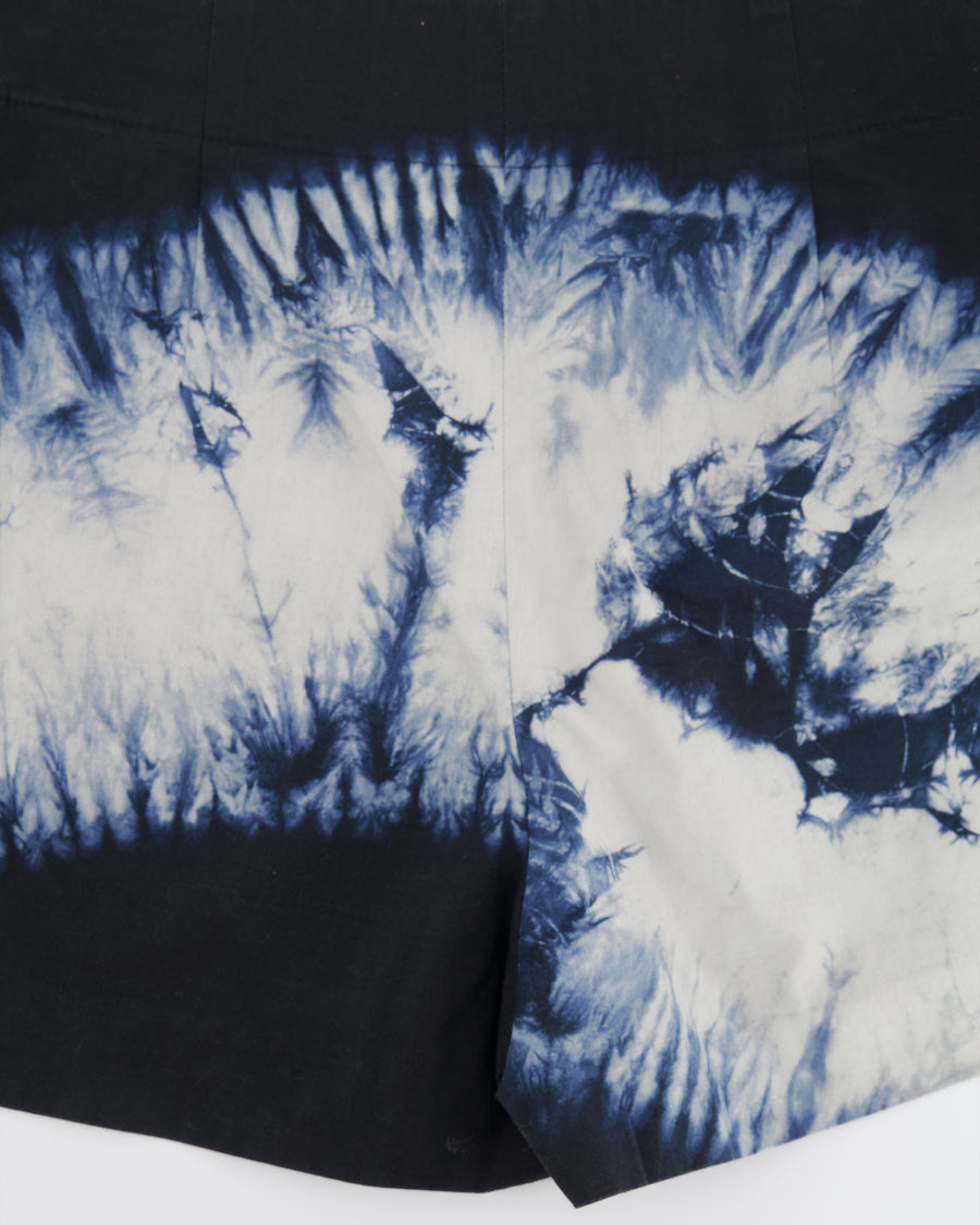 Christian Dior Navy and White Tie-Dye Shorts Size FR 36 (UK 8)