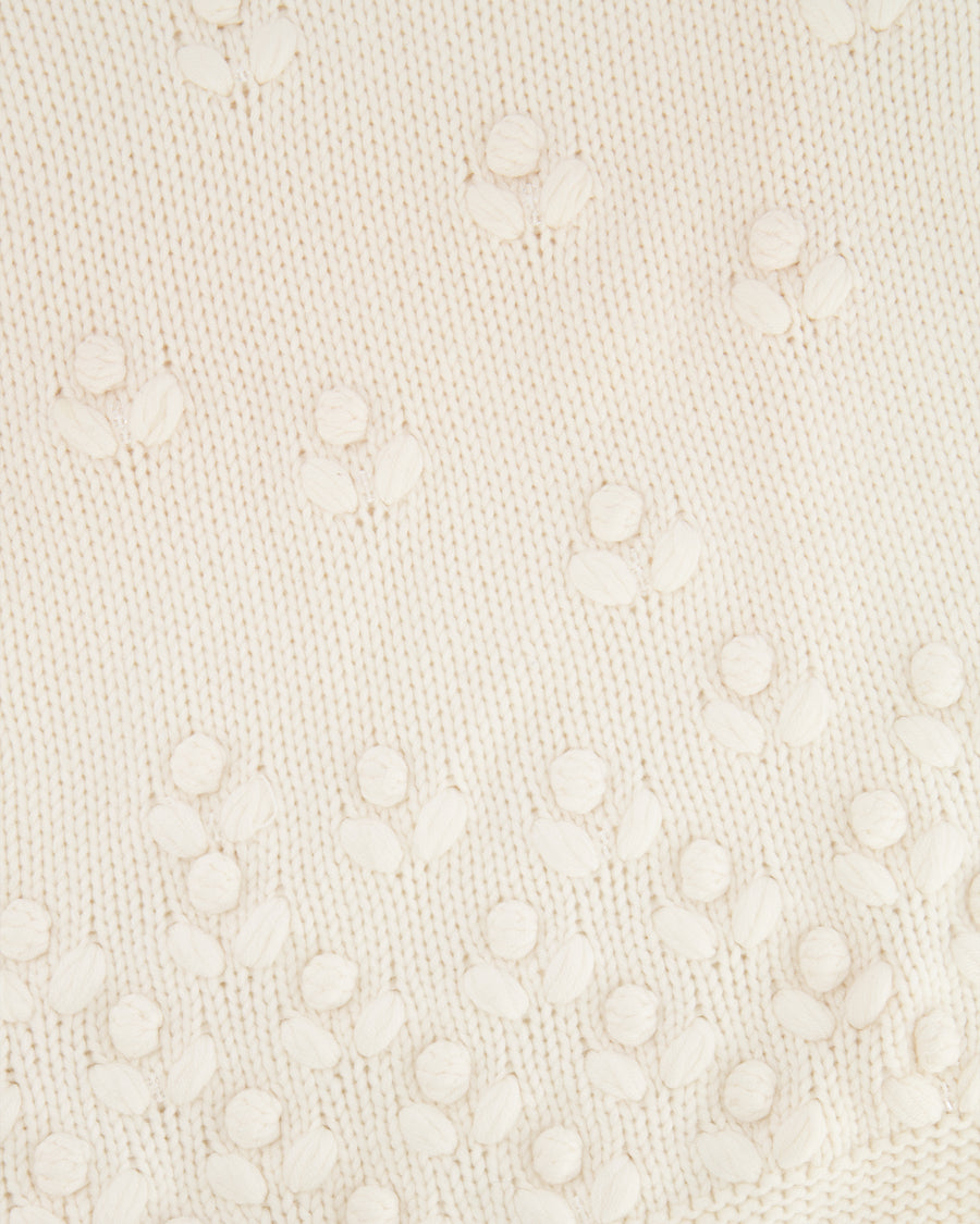 Loro Piana Cream Cashmere Knit Jumper with Knitted Flower and Crystal Details Size IT 42 (UK 10)
