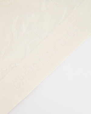 Christian Dior Cream Cashmere Jumper with Back Logo and Frayed Textured Details Size FR 34 (UK 6)
