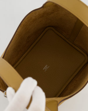 Hermès Picotin Lock 18 Bag in Biscuit Clemence Leather with Palladium Hardware