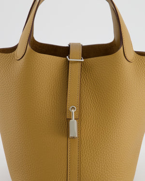 Hermès Picotin Lock 18 Bag in Biscuit Clemence Leather with Palladium Hardware