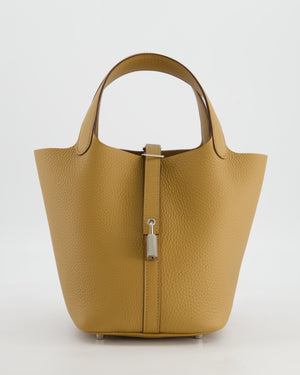 Hermès Picotin Lock 18 Bag in Biscuit Clemence Leather with Palladium Hardware