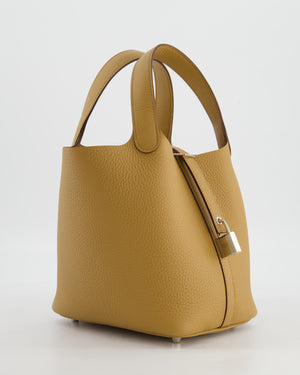 Hermès Picotin Lock 18 Bag in Biscuit Clemence Leather with Palladium Hardware
