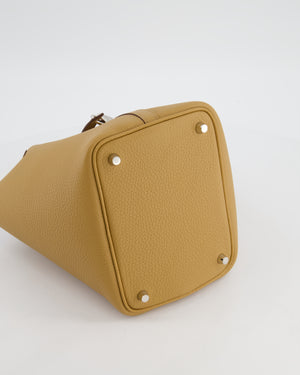Hermès Picotin Lock 18 Bag in Biscuit Clemence Leather with Palladium Hardware