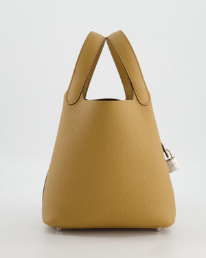 Hermès Picotin Lock 18 Bag in Biscuit Clemence Leather with Palladium Hardware