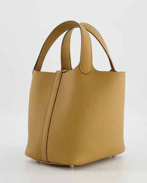 Hermès Picotin Lock 18 Bag in Biscuit Clemence Leather with Palladium Hardware