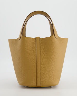 Hermès Picotin Lock 18 Bag in Biscuit Clemence Leather with Palladium Hardware