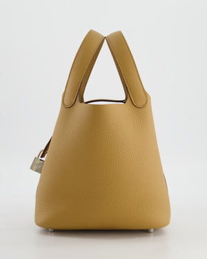 Hermès Picotin Lock 18 Bag in Biscuit Clemence Leather with Palladium Hardware