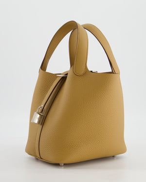 Hermès Picotin Lock 18 Bag in Biscuit Clemence Leather with Palladium Hardware