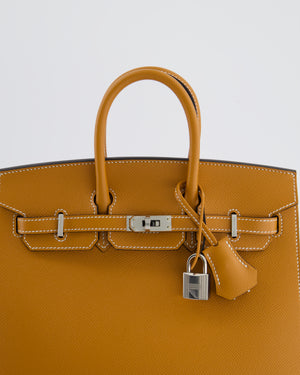 Hermès Birkin 25 Sellier Bag in Toffee Epsom Leather with Palladium Hardware