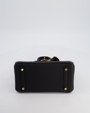 *HOT* Hermès Birkin 25 Retourne Bag in Noir Togo Leather with Gold Hardware