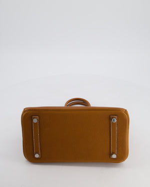 *RARE* Hermès Birkin 25 Retourne Bag in Fauve Barenia Faubourg Leather with Palladium Hardware