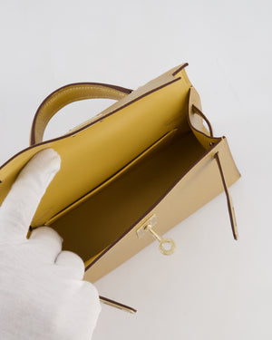 *SUPER RARE & HOT* Hermès HSS Mini Kelly II 20 Bag in Metallic Doré Chèvre Chamkila Leather with Permabrass Hardware