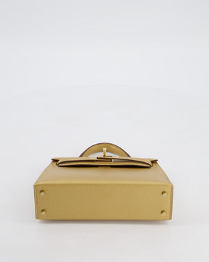 *SUPER RARE & HOT* Hermès HSS Mini Kelly II 20 Bag in Metallic Doré Chèvre Chamkila Leather with Permabrass Hardware